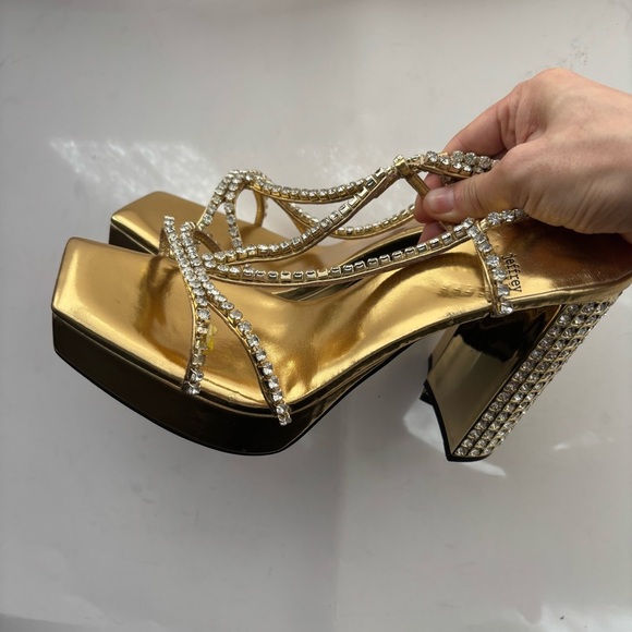 JEFFREY CAMPBELL, Nuite Embellished Slingback Platform Sandal, Sz 8.5 - Picture 7 of 12